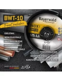 Disque à tronçonner BWT-10 | Ø125 mm - épaisseur 1 mm - alésage 22.23 mm | Forme : droite