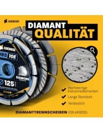 Disque diamant à tronçonner, 3 pièces, Amboss UBS 10E