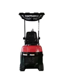 Mini pelle sur chenilles, moteur à essence châssis réglable, bras de pelle pivotant