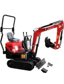 Mini pelle électrique avec moteur à essence, entraînement sur chenilles & bras de pelle pivotant EBKB810K