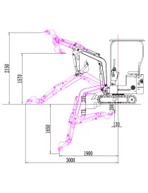 Mini-pelle CBKB879, essence, 920 Kg, entraînement par chaîne