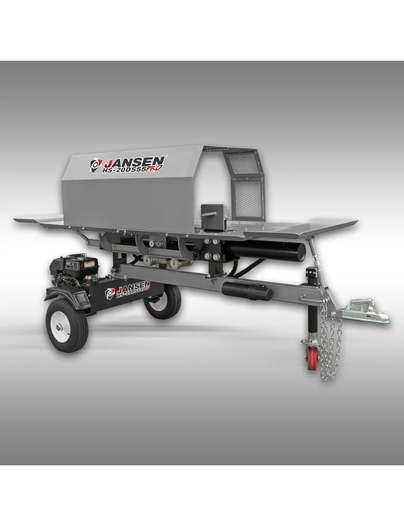 Fendeuse à bois HS-20DS55pro, 20 t, 55 cm, moteur à essence, double fente Jansen