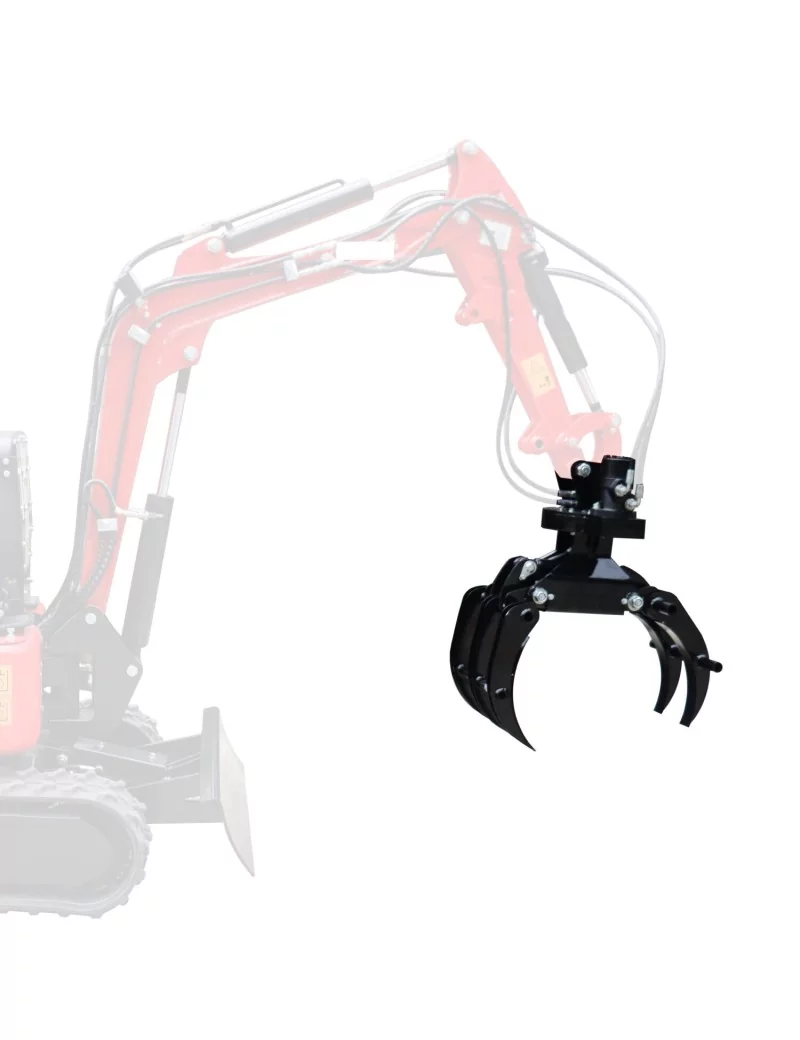 Grappin à bois hydraulique – rotatif à 360° – pour mini-pelles Grappin à bois hydraulique – rotatif à 360° – pour mini-pelles