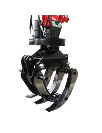Grappin à bois hydraulique – rotatif à 360° – pour mini-pelles