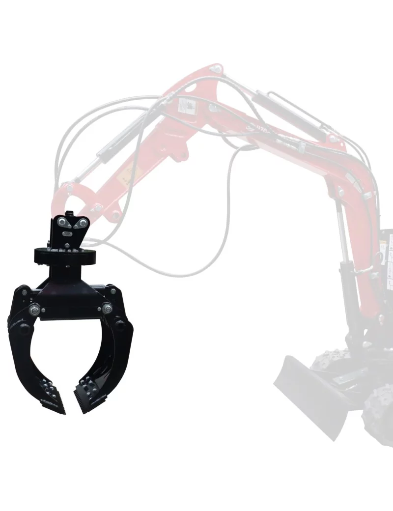 Pince à pierres hydraulique – rotation 360° – pour mini-pelles Pince à pierres hydraulique – rotation 360° – pour mini-pelles