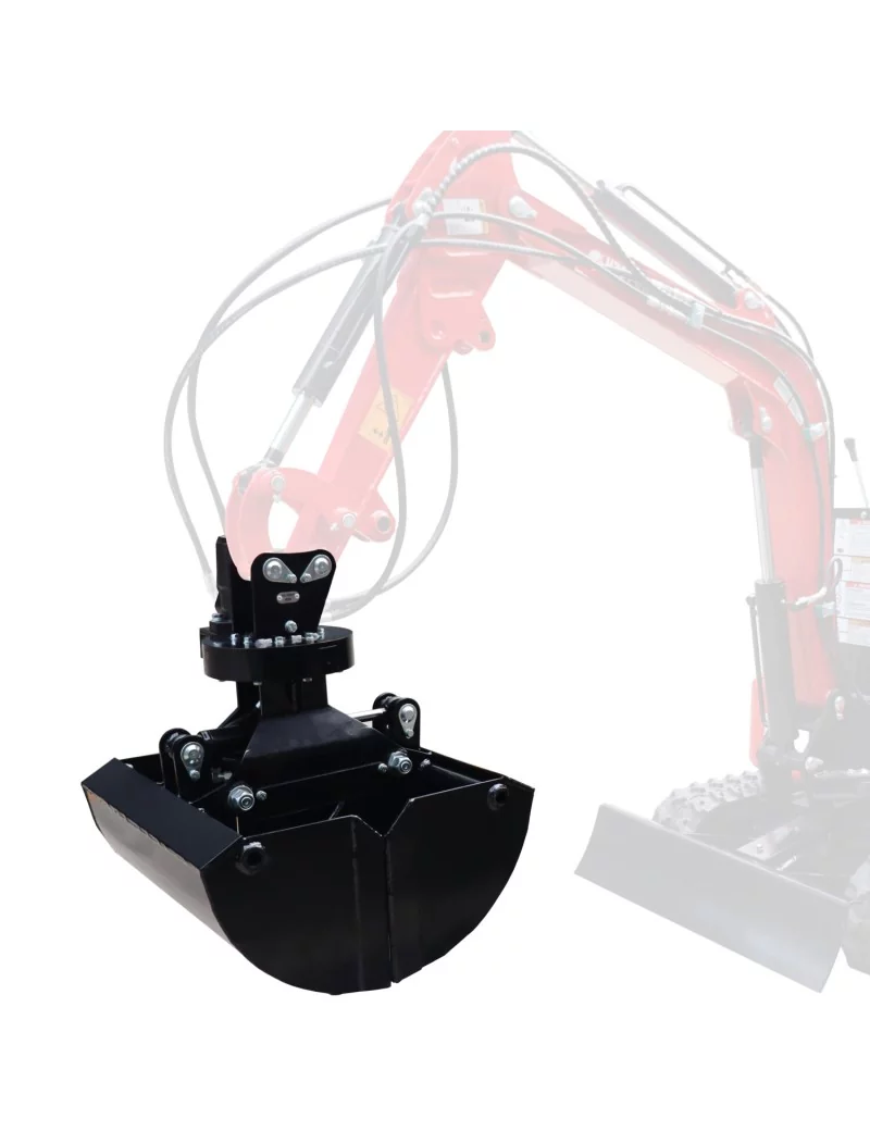 Grappin hydraulique – pivotant à 360° – pour mini-pelle