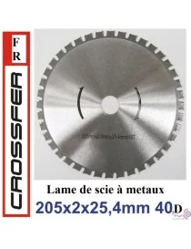 Lame de scie pour metaux 205 mm 40 dents Crossfer