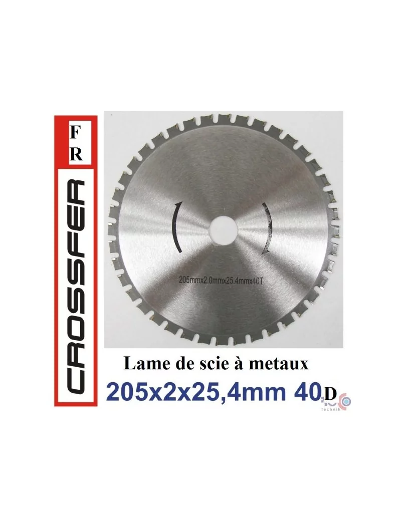 Lame de scie pour metaux 205 mm 40 dents Crossfer Lame de scie pour metaux 205 mm 40 dents Crossfer