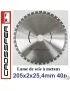 Lame de scie pour metaux 205 mm 40 dents Crossfer