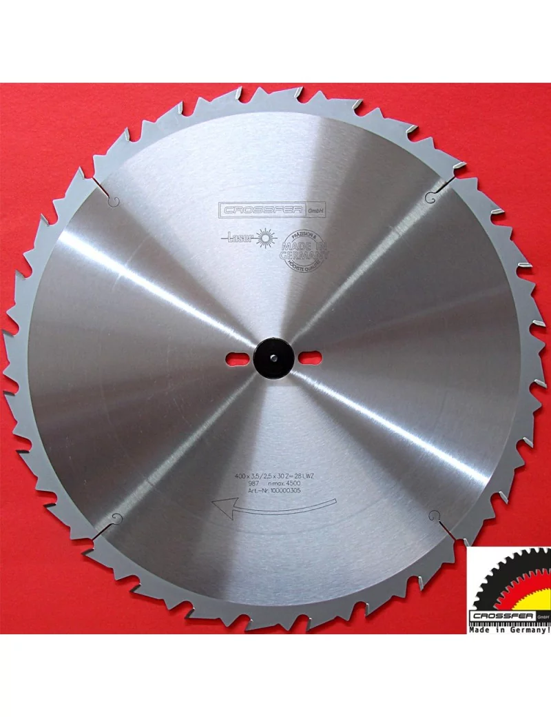 LAME DE SCIE BOIS CARBURE 400 mm 28 DENTS Crossfer LAME DE SCIE BOIS CARBURE 400 mm 28 DENTS Crossfer
