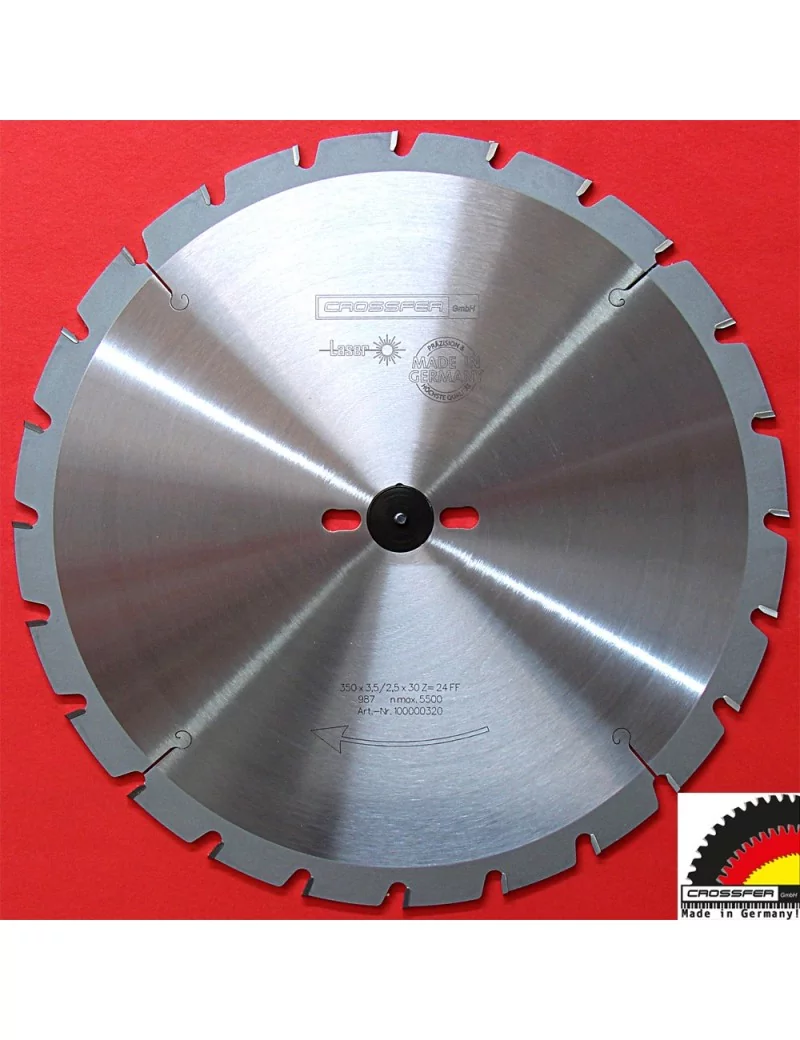 LAME DE SCIE BOIS / CLOU 350 MM 24 DENTS COUPE BRUTE Crossfer