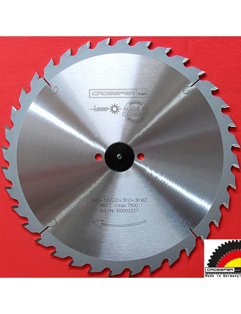 LAME DE SCIE BOIS CARBURE 240 MM 36 DENTS Crossfer LAME DE SCIE BOIS CARBURE 240 MM 36 DENTS Crossfer